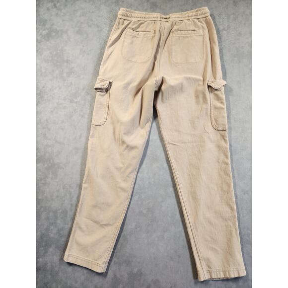 Athleta Farallon Cargo Crop Pants Womens Size 4 Tall Beige Drawstring Comfort - Picture 5 of 11